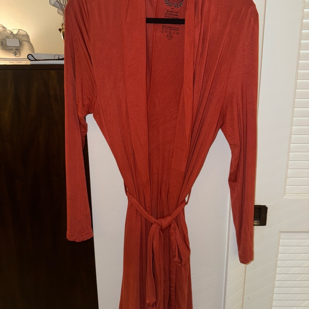 Women's Rust Bamboo Robe - Picture 2 of 3
